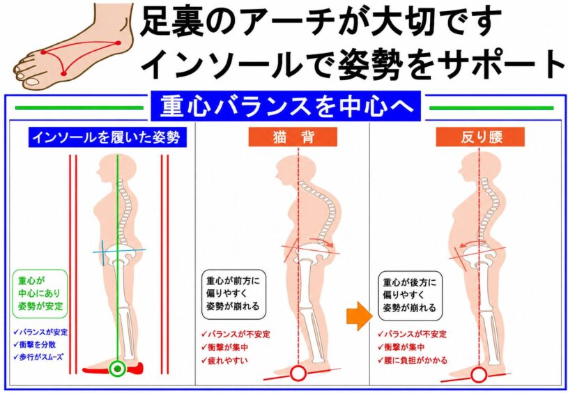 インソールで姿勢改善