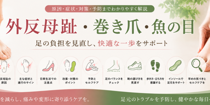 外反母趾・巻き爪・魚の目｜足元の負担とバランスを考える