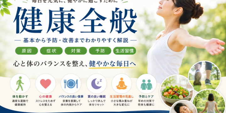 健康全般に関する基礎知識や生活習慣をイメージしたアイキャッチ画像