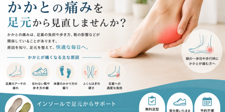 かかとの痛みと足元のバランス｜歩き方や靴・インソールを考える