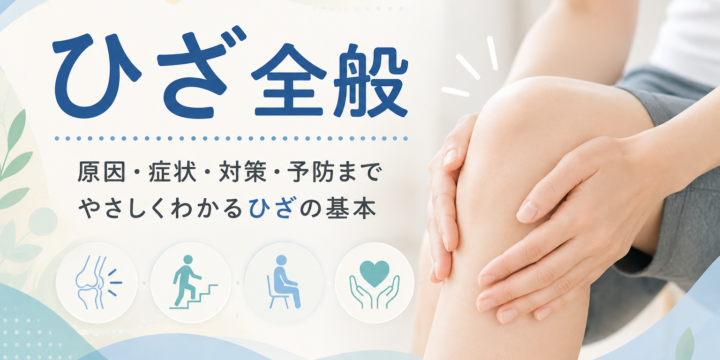 ひざの痛みや違和感の原因・症状・対策をイメージしたアイキャッチ画像