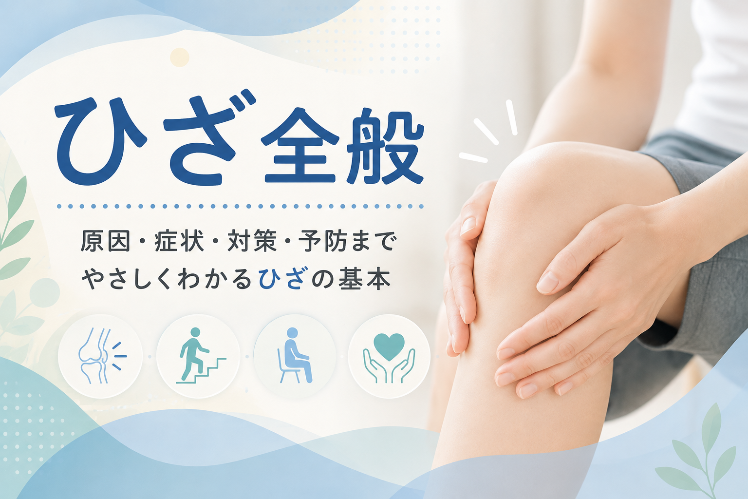 ひざの痛みや違和感の原因・症状・対策をイメージしたアイキャッチ画像