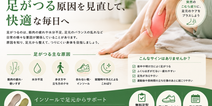 足がつる・こむら返り｜足元のバランスや歩き方を考える
