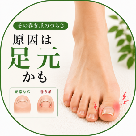 巻き爪と足元の関係をイメージした足