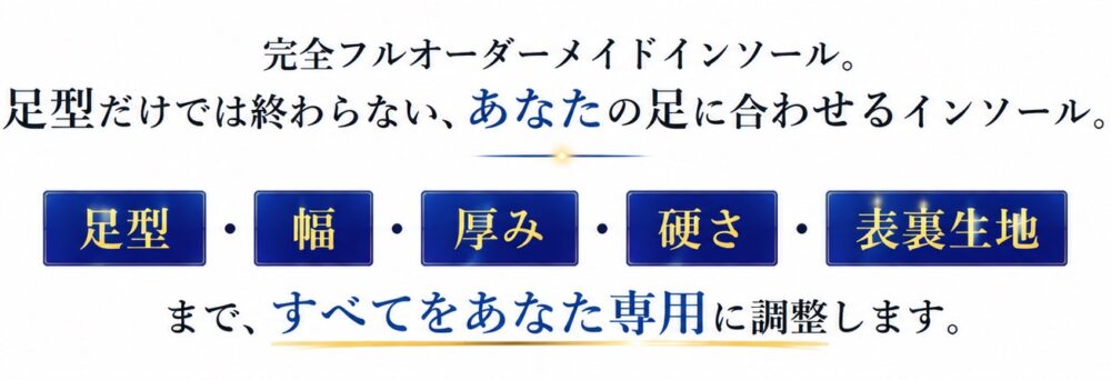足型・幅・厚み・硬さ・表裏生地まで調整するエスコルテーゼの完全フルオーダーメイドインソール